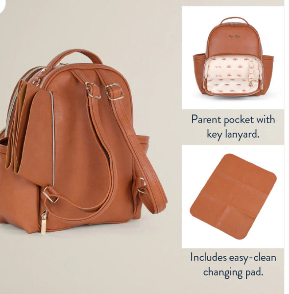 Itzy Ritzy Cognac Mini Plus Diaper Bag