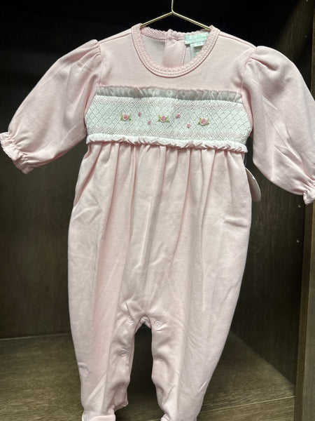 Rosebud Smocked Footie