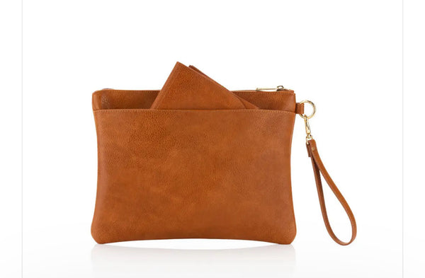 Itzy Ritzy Boss Changing Clutch Cognac