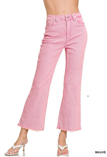 Zenana Acid Washed Freyed Hem