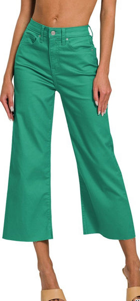 Zenana Flare Cropped Color Pants 2 colore (S-XL)
