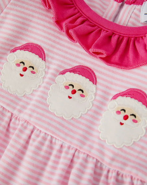 Pink Striped Santa Romper