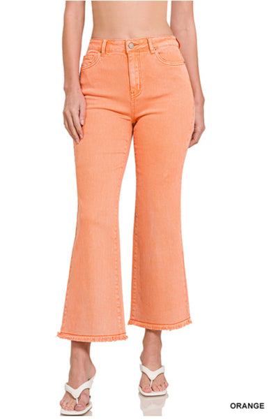 Zenana Acid Washed Freyed Hem