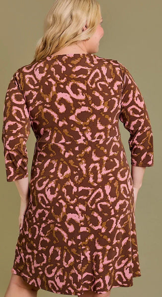 Pretty in Pink Leopard Wrap Dress