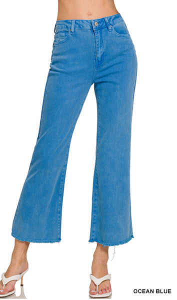 Zenana Acid Washed Freyed Hem