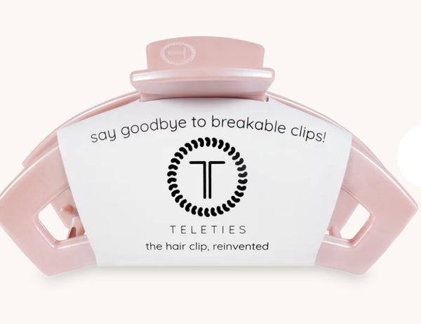 Teleties Open Claw Pearly Pink Hair Clip