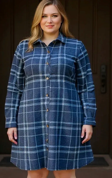 Blue Ridge Plaid Shirt Dress