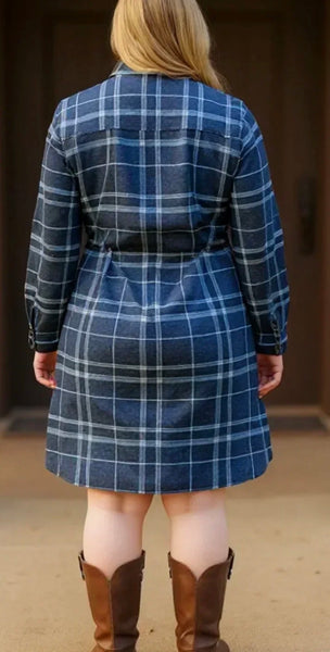 Blue Ridge Plaid Shirt Dress