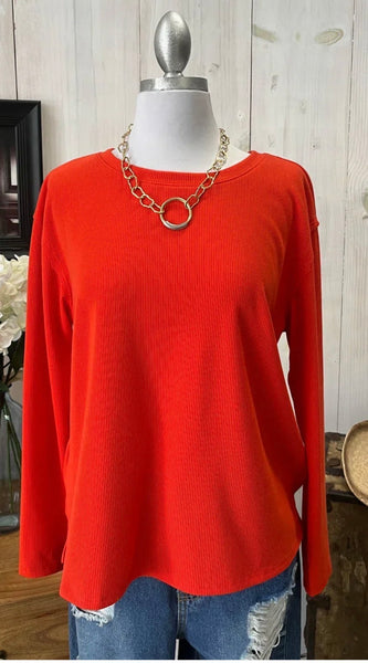 Autumn Glow Ribbed Top