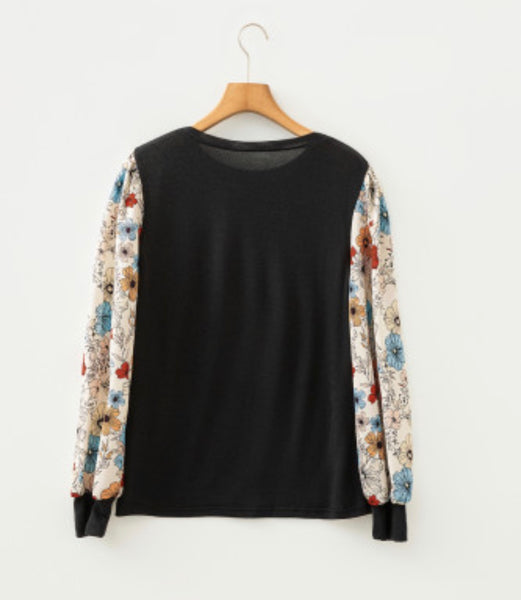 The Autumn Bloom Floral Sleeve Top