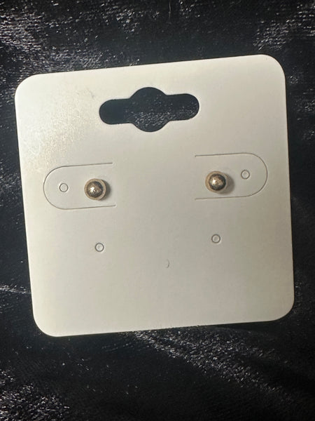 Girl's Gold Ball Stud Earrings (5mm or 3mm)