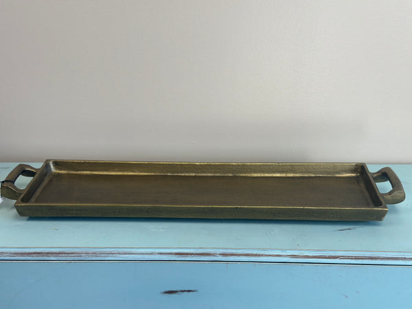 Long Gold Tray with Handles