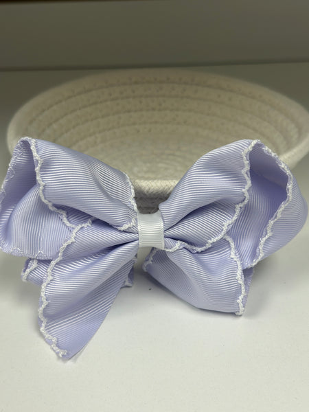 Girl's Trimmed Paste Clip Bows (3 colors)