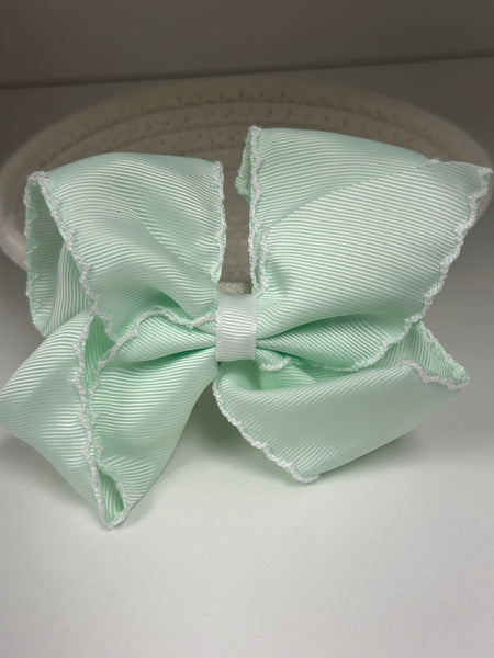 Girl's Trimmed Paste Clip Bows (3 colors)