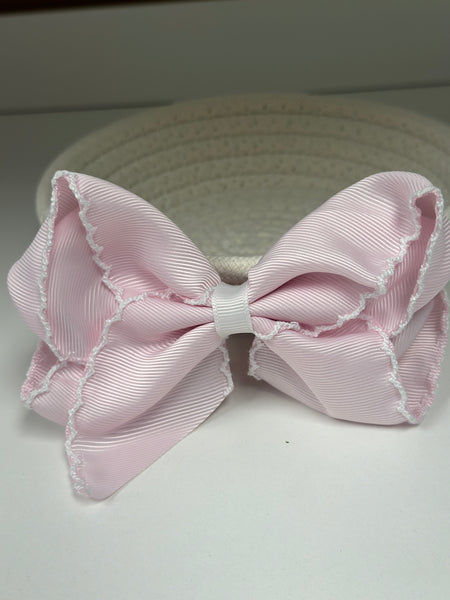 Girl's Trimmed Paste Clip Bows (3 colors)