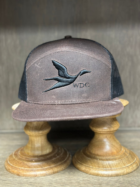 Dark Brown Wax Canvas Flat Bill Hat