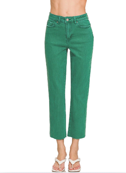 Zenana Acid Washed Cropped Pants (2 Colors)