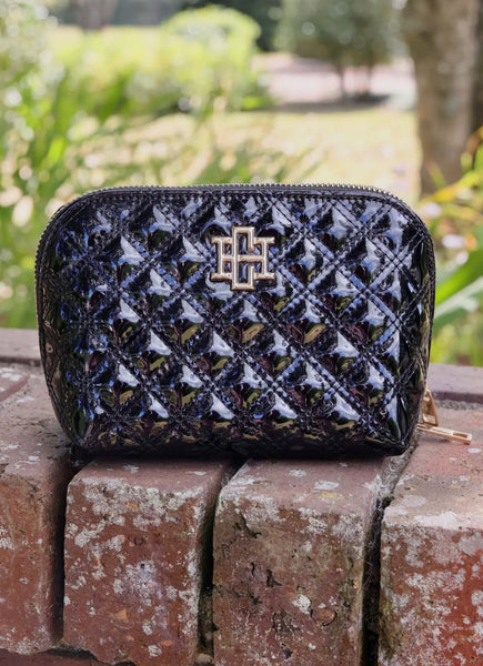 Caroline Hill Ibiza Black Patent Small Pouch