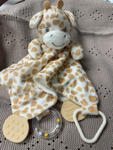 Giraffe Snuggle Blankie with Teether