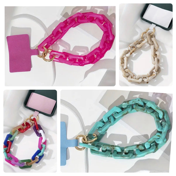 Chunky Acetate Link Multifunction Phone Wrist Lanyard