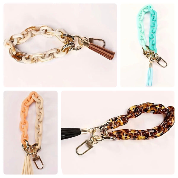 Small Link Chunky Acetate Link Keychain
