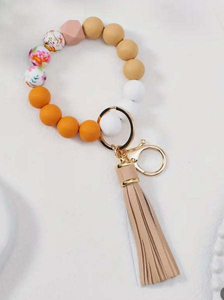 Silicone Bead Keychains/Wristlets (Multiple Patterns)