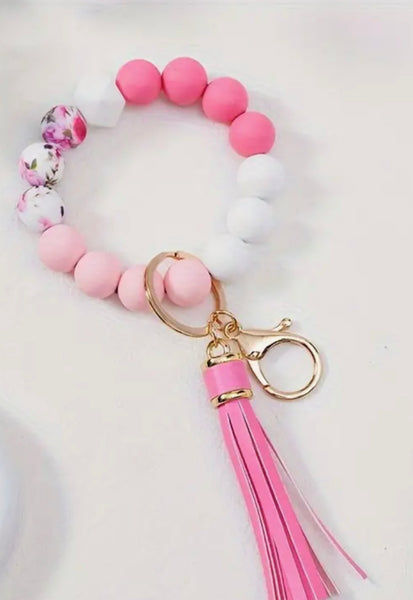 Silicone Bead Keychains/Wristlets (Multiple Patterns)