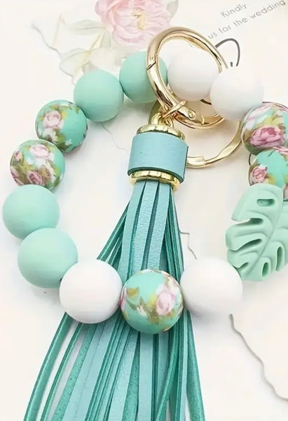 Silicone Bead Keychains/Wristlets (Multiple Patterns)
