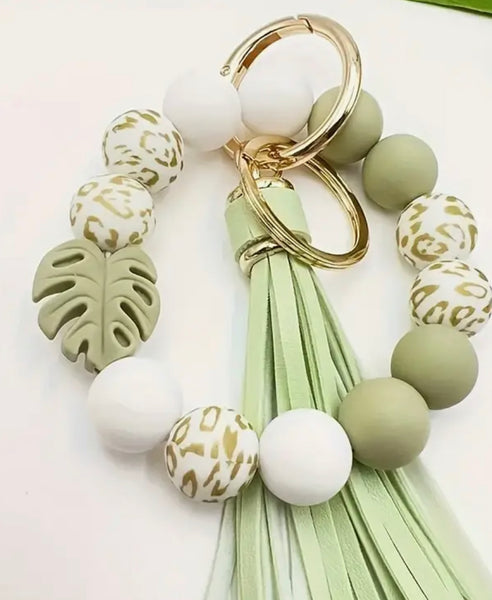 Silicone Bead Keychains/Wristlets (Multiple Patterns)