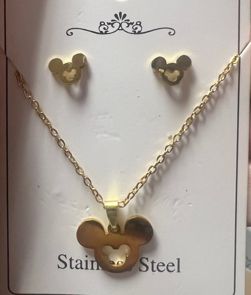 Mickey Inspired Stainless Steel Jewelry Set