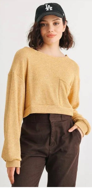 Golden Hour Waffle Knit Sweater