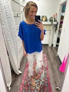 Round Neck Layered Sleeve Blouse