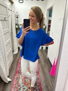 Round Neck Layered Sleeve Blouse