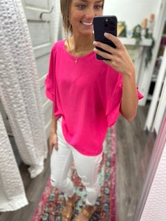 Round Neck Layered Sleeve Blouse