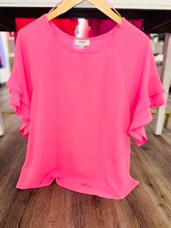 Round Neck Layered Sleeve Blouse