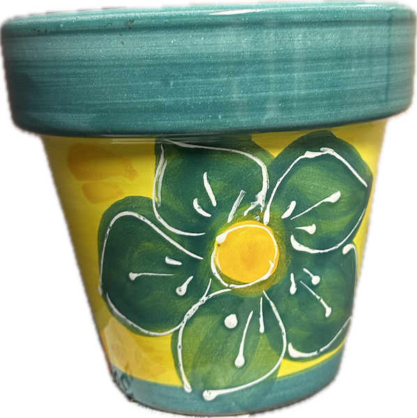 Floral Glossy Painted Terracotta Flower Pots (2 Styles)