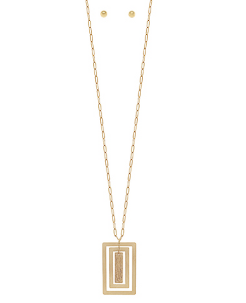 Triple Rectangle Pendent Necklace