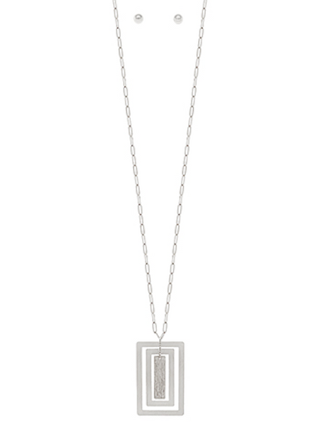 Triple Rectangle Pendent Necklace