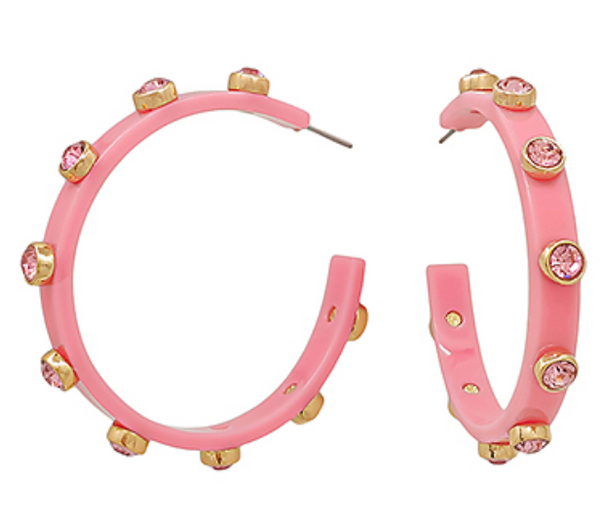 Acetate Hoops with Crystal Stations (2 colors)