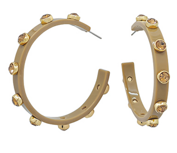Acetate Hoops with Crystal Stations (2 colors)