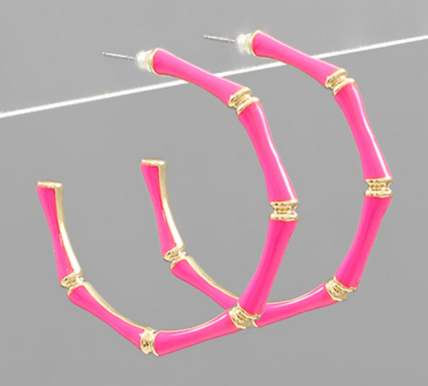 Epoxy Bamboo Shaped Earrings (3 colors)