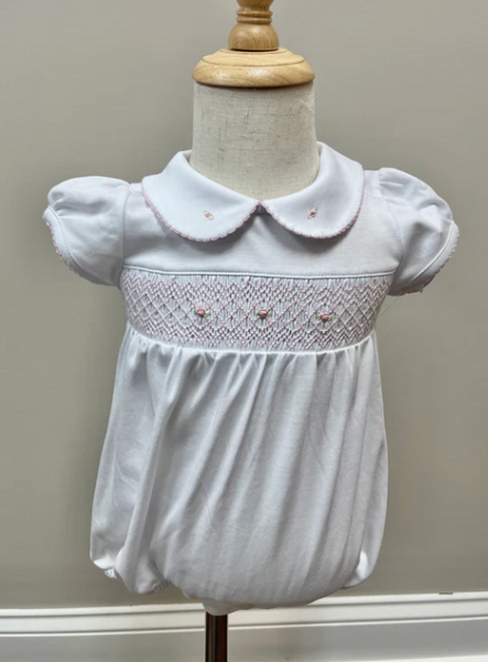 Lily & Lucas Pink Smocked Bubble
