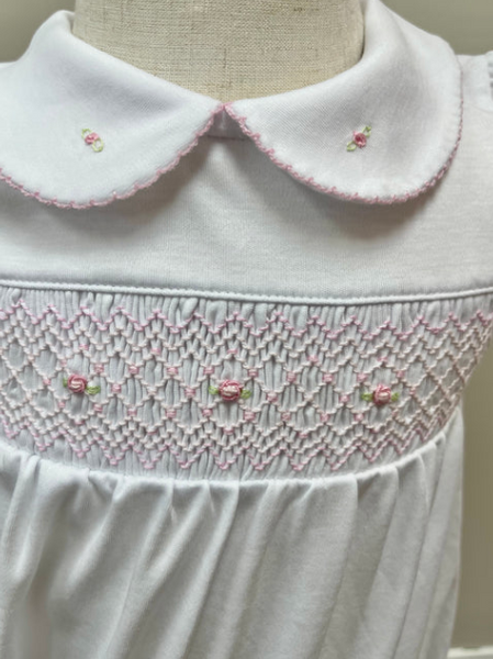 Lily & Lucas Pink Smocked Bubble
