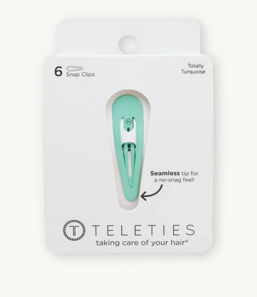 Teletie Totally Turquoise Snap Clip (6 Count)