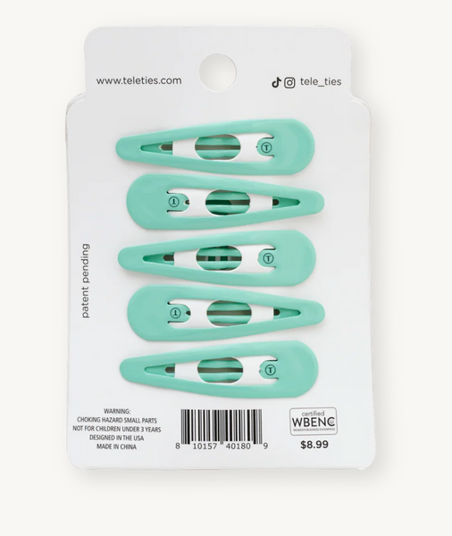 Teletie Totally Turquoise Snap Clip (6 Count)