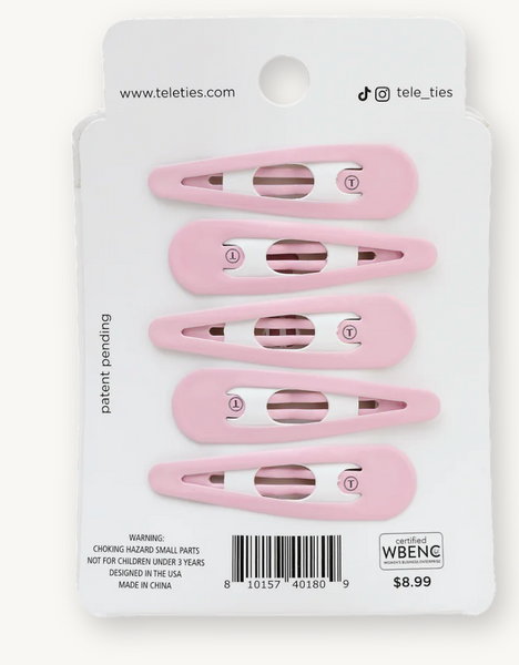 Teletie Pearly Pink Snap Clip (6 Count)