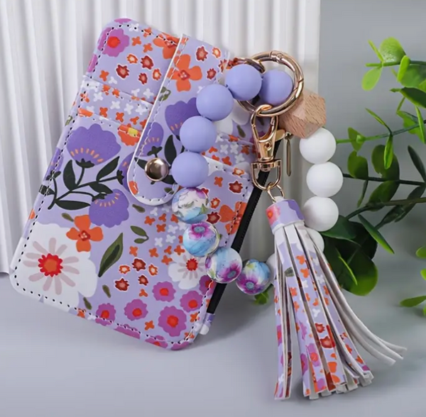 Silicone Bead Keychains/Wristlets (Multiple Patterns)