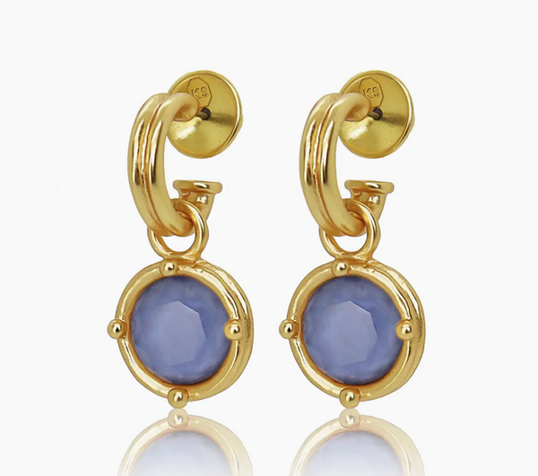 Designer Gold Double Rim Charm Earrings (3 colors)