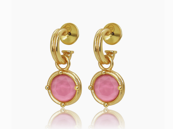 Designer Gold Double Rim Charm Earrings (3 colors)