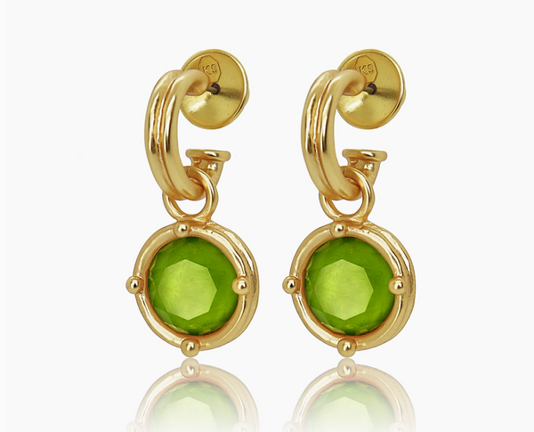 Designer Gold Double Rim Charm Earrings (3 colors)